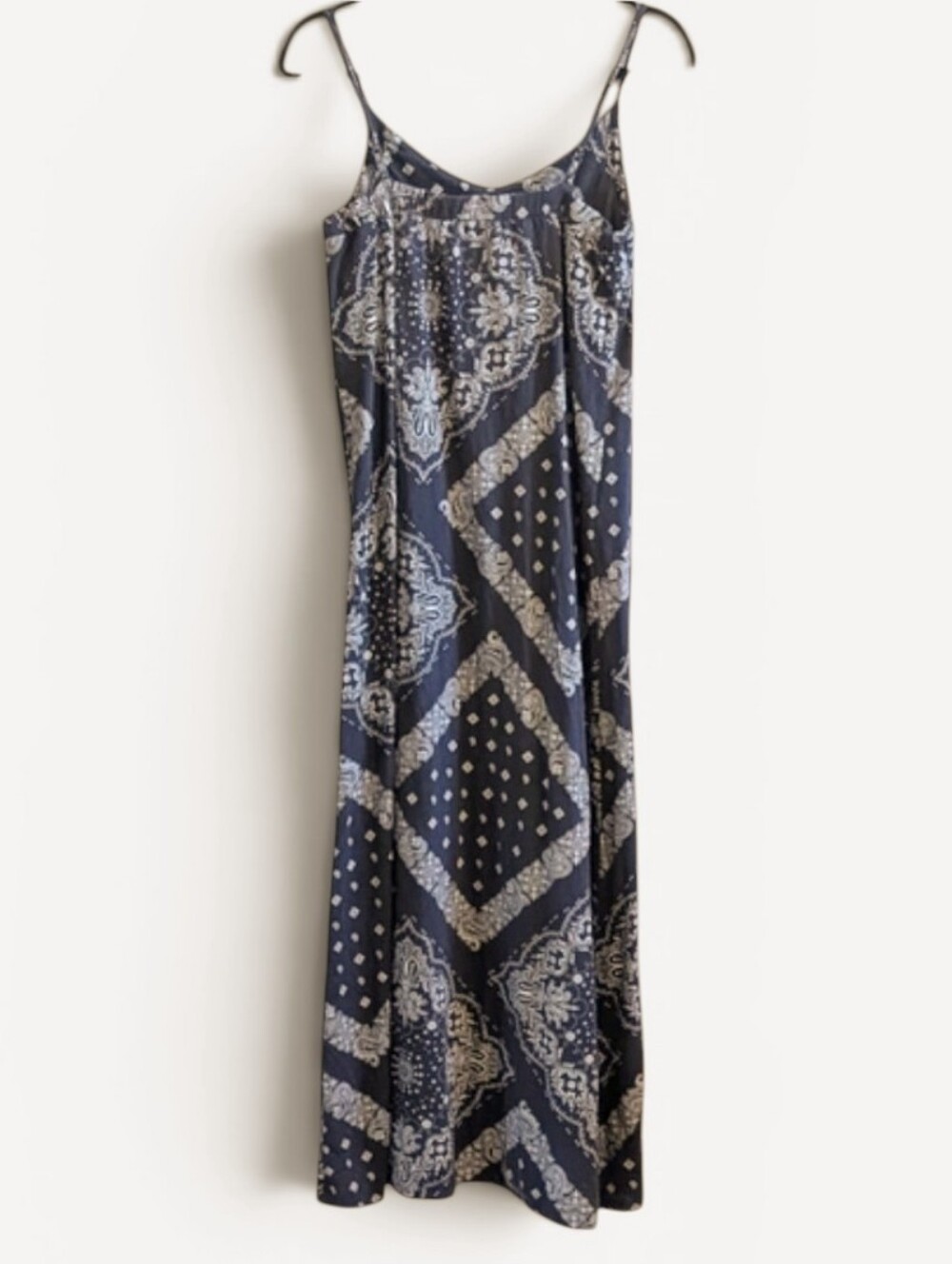 Tommy Hilfiger Navy Geometric Paisley Boho Sleeveless Maxi Dress S/P - Picture 2 of 5